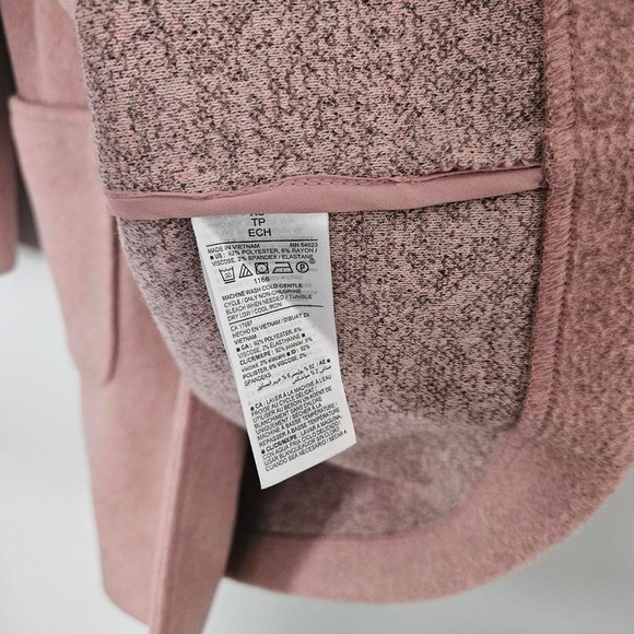 Overcoat Women XS Pink Notched Lapel Pockets Coat Light Academia Pastel Preppy - Picture 5 of 8